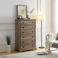 Modern 6 Drawer Dresser, Dressers For Bedroom, Tall Chest Of Drawers Closet Organizers & Storage Clothes Easy Pull Handle, Textured Borders Living Room, Hallway,L 29.53''*W15.75''*H48.03'' Gray Wash Mdf