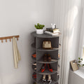 Grey 360 Rotating Shoe Cabinet 6 Layers Grey American Design,American Traditional,Antique Mdf