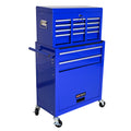 High Capacity Rolling Tool Chest With Wheels And Drawers, 8 Drawer Tool Storage Cabinet Blue Navy Blue Steel