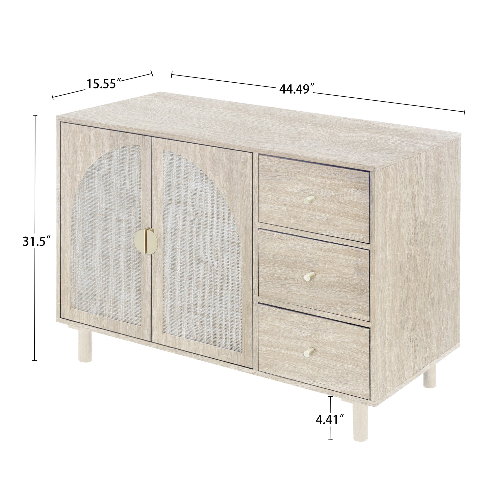 2 Door 3 Drawer Cabinet, Suitable For Bedroom, Living Room, Study Natural Mdf