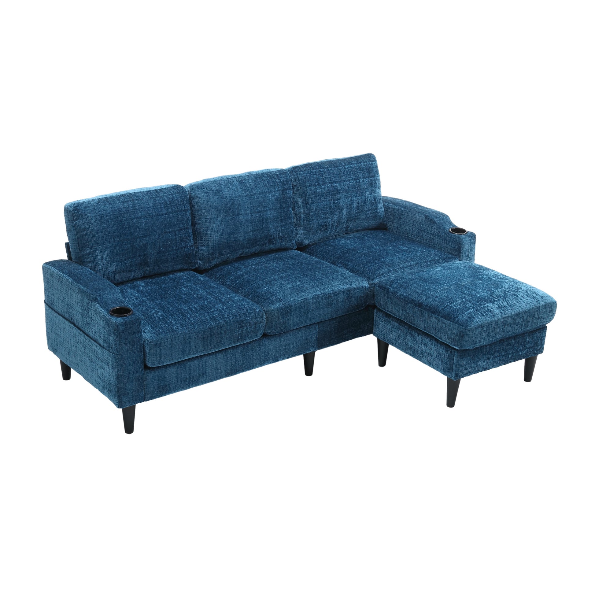 United Storage Sofa Living Room Sofa Cozy Sectional Sofa Teal Polyester 3 Seat