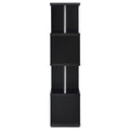 Black And Chrome 4 Tier Bookcase 4 Black Horizontal Office Open Back Wood Contemporary,Modern Wood