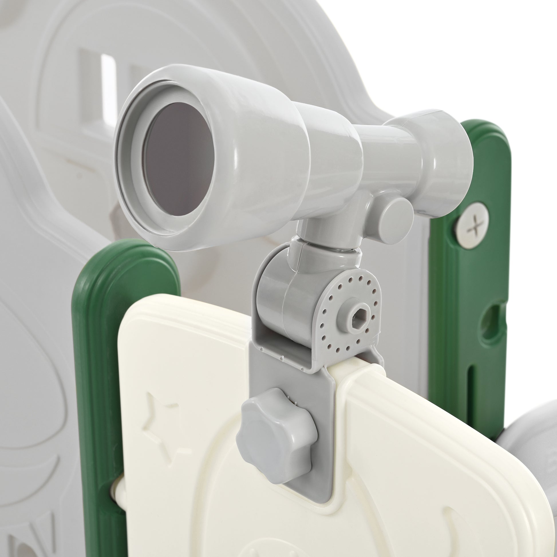 Kids Slide Playset Structure 7 In 1, Freestanding Space Set With Slide, Arch Tunnel, Ring Toss And Basketball Hoop, Toy Storage Organizer For Toddlers, Kids Climbers Playground Green Hdpe