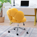 360 Swivel Height Adjustable,Swivel Chair,Teddy Fabric,Home Office Chair Yellow Teddy