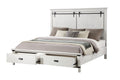 Loretta Modern Style 4 Pc Queen Bedroom Set Made With Wood In Antique White Queen Antique White Wood White 4 Piece Set Bedroom Bed Included,Dresser Included,Mirror Included,Nightstand Included Modern Solid Wood Mdf Wood