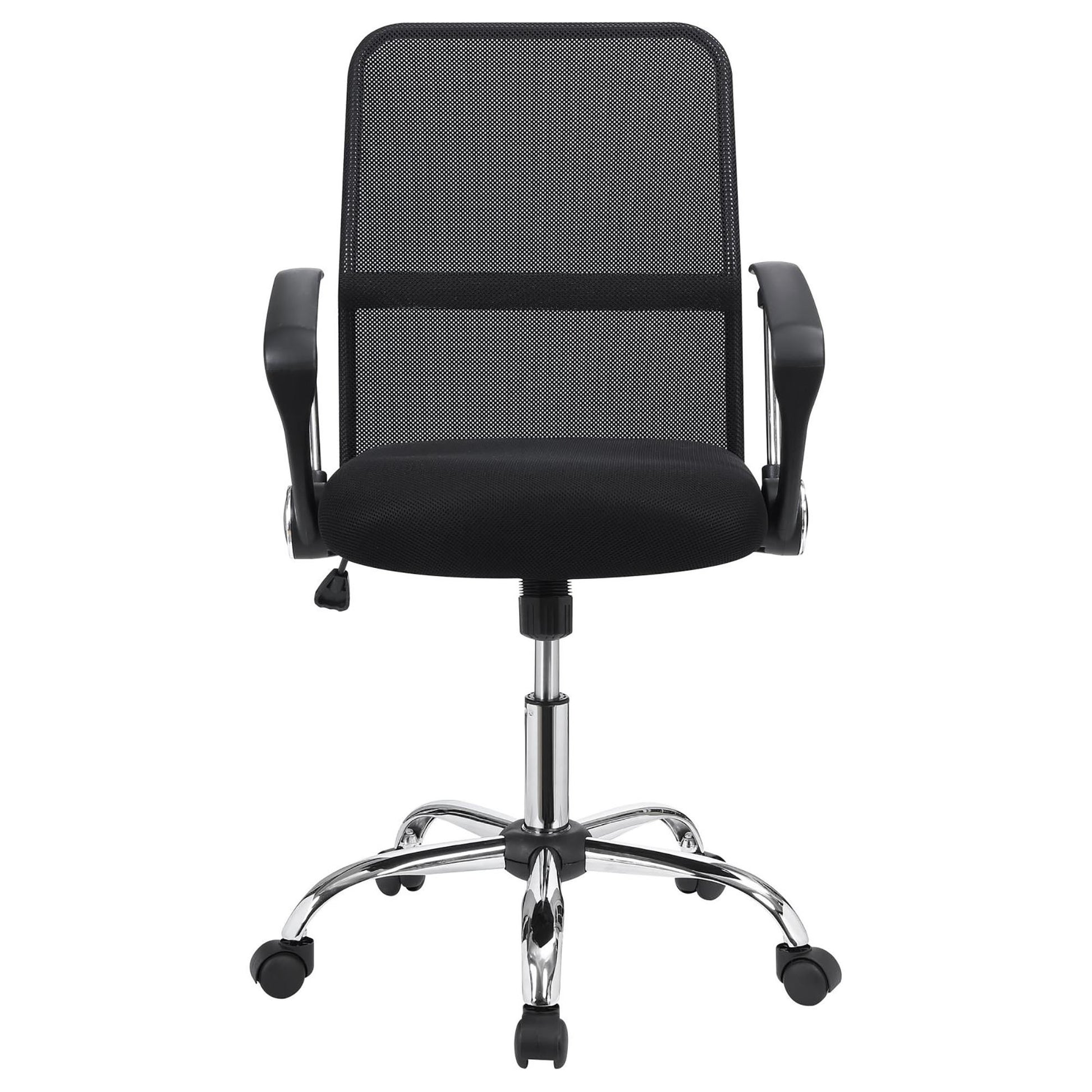 Black Swivel Office Chair With Casters Black Office Contemporary,Modern Office Chairs Foam Casters Upholstered