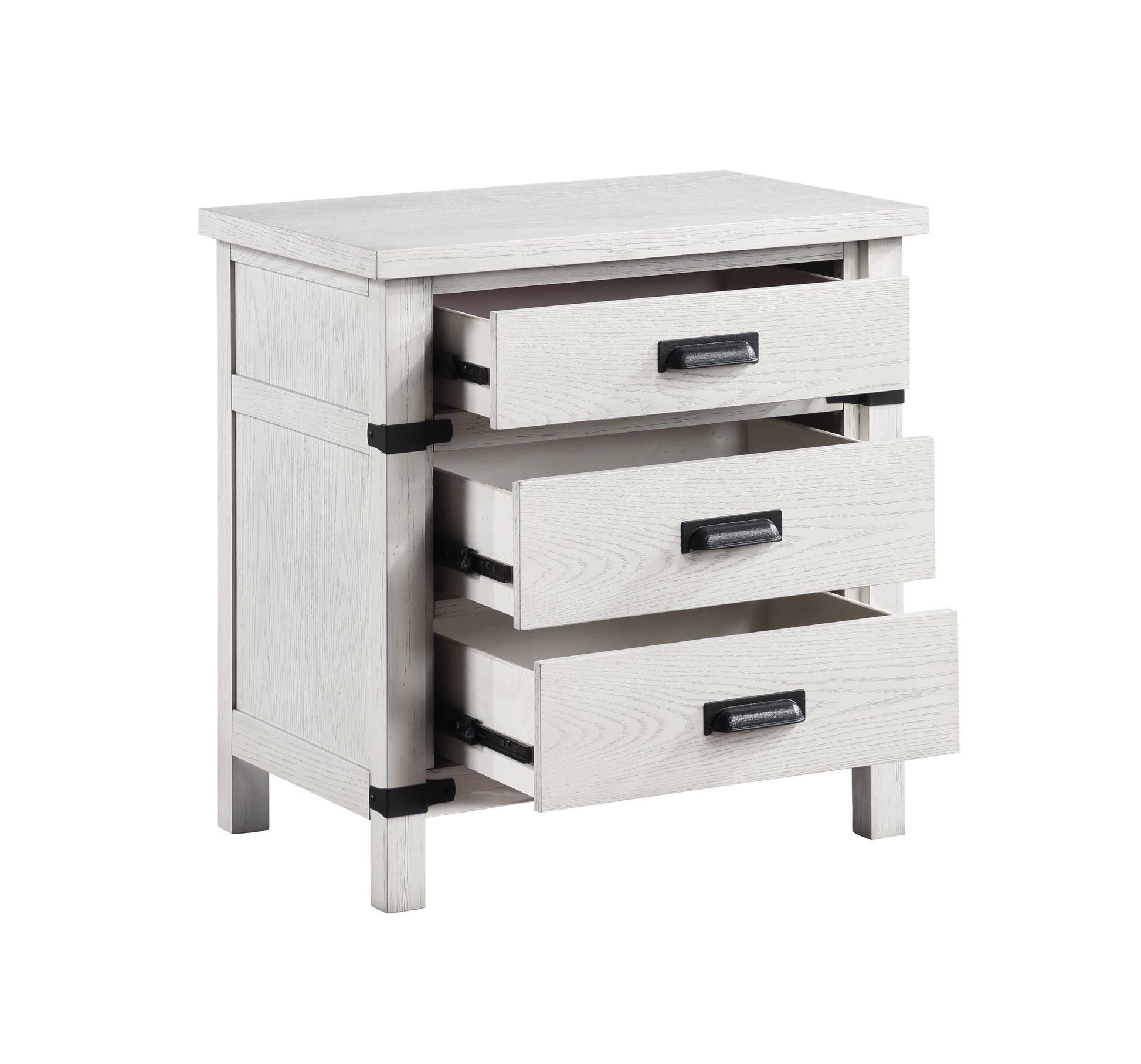 Loretta Modern Style 4 Pc Queen Bedroom Set Made With Wood In Antique White Queen Antique White Wood White 4 Piece Set Bedroom Bed Included,Dresser Included,Mirror Included,Nightstand Included Modern Solid Wood Mdf Wood