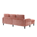 United We Win Sofa For Three, Solid Wood Frame, Chenille Fabric, Side Pocket, With Two Cup Holders, Footstool With Storagestorage Sofa Living Room Sofa Cozy Sectional Sofa Pink Chenille 3 Seat