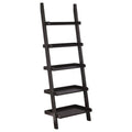 Cappuccino Ladder 5 Shelf Bookcase 5 Brown Ladder Horizontal Office Open Back Wood Contemporary,Modern Wood