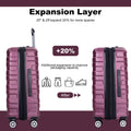 Luggage Set Of 5 Pieces, Expandable Hard Pc Luggage Set With Tsa Lock For Rotating Wheels, Lightweight Rolling Luggage For Men And Women,Wine Red. Wine Red Pc