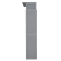 Full Size Murphy Bed Wall Bed With Shelves And Led Lights,Gray Gray Solid Wood Mdf