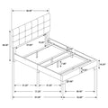 Grey Tufted Full Panel Bed Box Spring Required Full Grey Wood Bedroom Transitional Panel Foam Upholstered