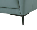 Mesut Chair, Light Blue Top Grain Leather & Black Finish Lv02389 Light Blue Leather
