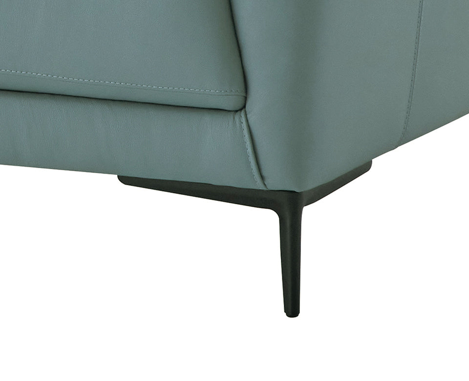 Mesut Chair, Light Blue Top Grain Leather & Black Finish Lv02389 Light Blue Leather