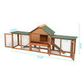 Large Wooden Rabbit Hutch Indoor And Outdoor Bunny Cage With A Tray And Runs For Small Animals, Orange Orange Wood