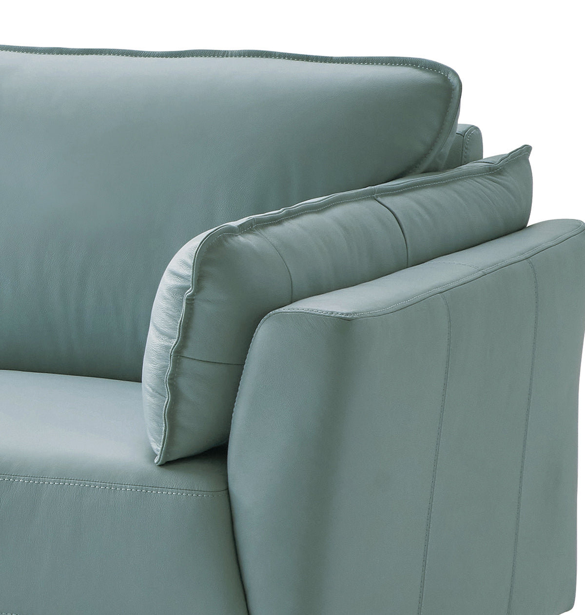 Mesut Chair, Light Blue Top Grain Leather & Black Finish Lv02389 Light Blue Leather