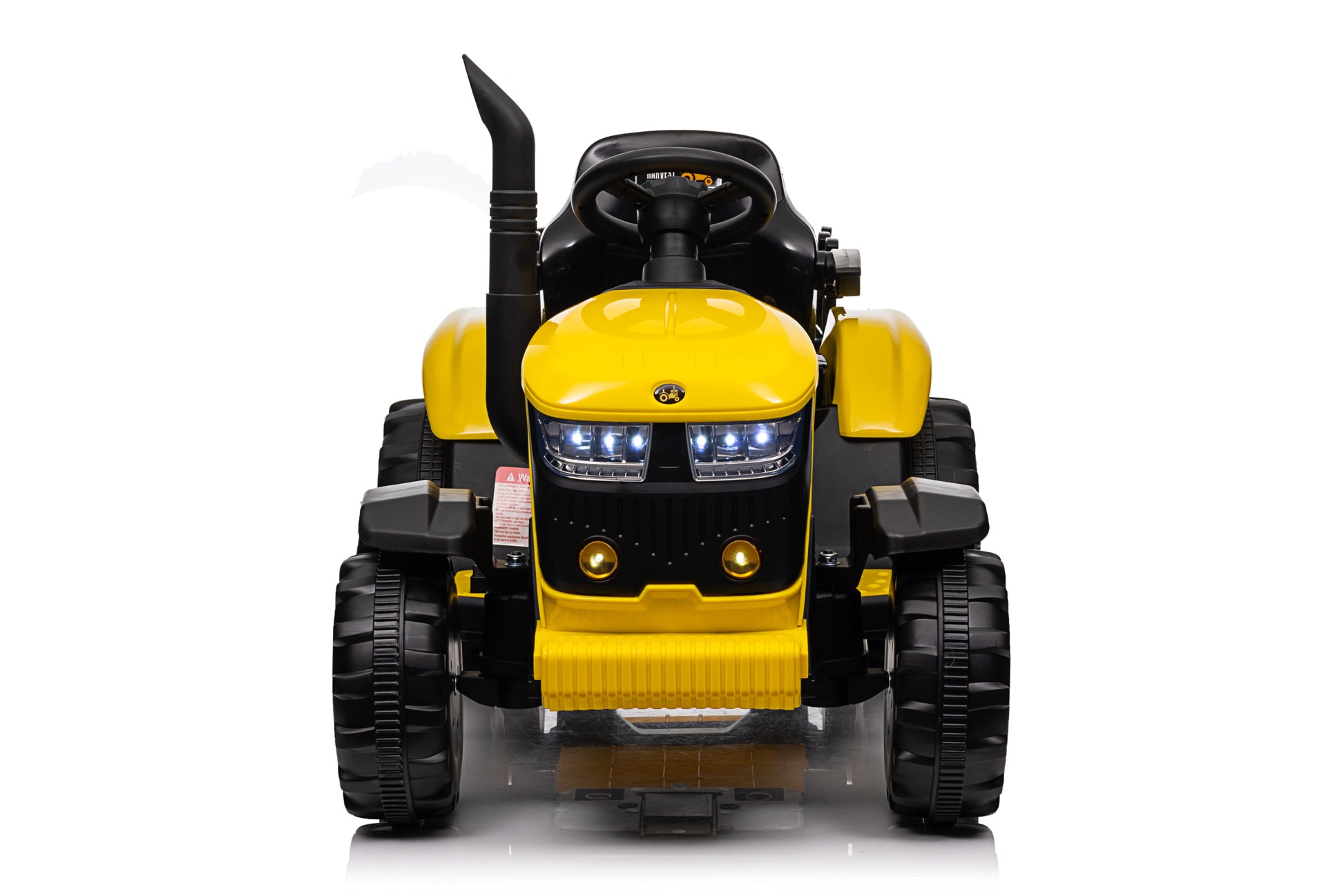 Ride On Tractor, 12 V Battery Powered Electric Vehicle Toy W Remote Control,Music, Led Lights, Removable Trailer Bucket, Safety Belt Yellow 50 99 Lbs Plastic Indoor & Outdoor Use