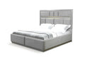 Da Vinci Modern Style Queen Bed Made With Wood In Gray Box Spring Not Required Queen Gray Wood Bedroom Contemporary,Modern Slat Beds Solid Wood Mdf Wood