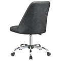 Grey And Chrome Adjustable Desk Chair Grey Office Spot Clean Contemporary,Modern Office Chairs Foam Casters Upholstered