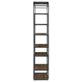 Rustic Brown And Dark Grey 6 Shelf Open Back Bookcase 6 Brown Etagere Horizontal Office Open Back Wood Farmhouse,Rustic Metal