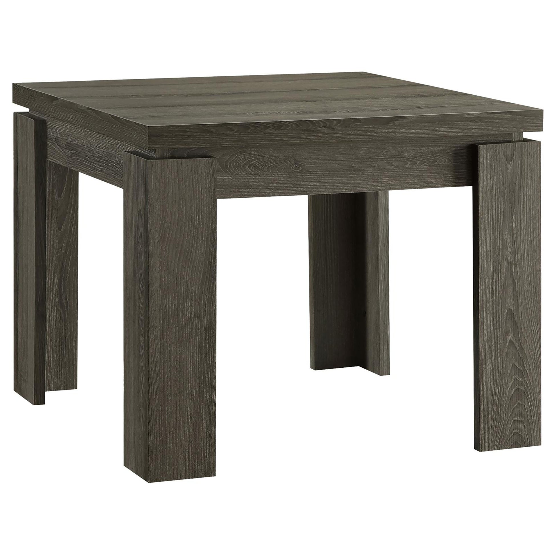 Weathered Grey 3 Piece Floating Top Occasional Set Grey Gray Primary Living Space Contemporary,Modern Rectangular Coffee & End Tables Wood