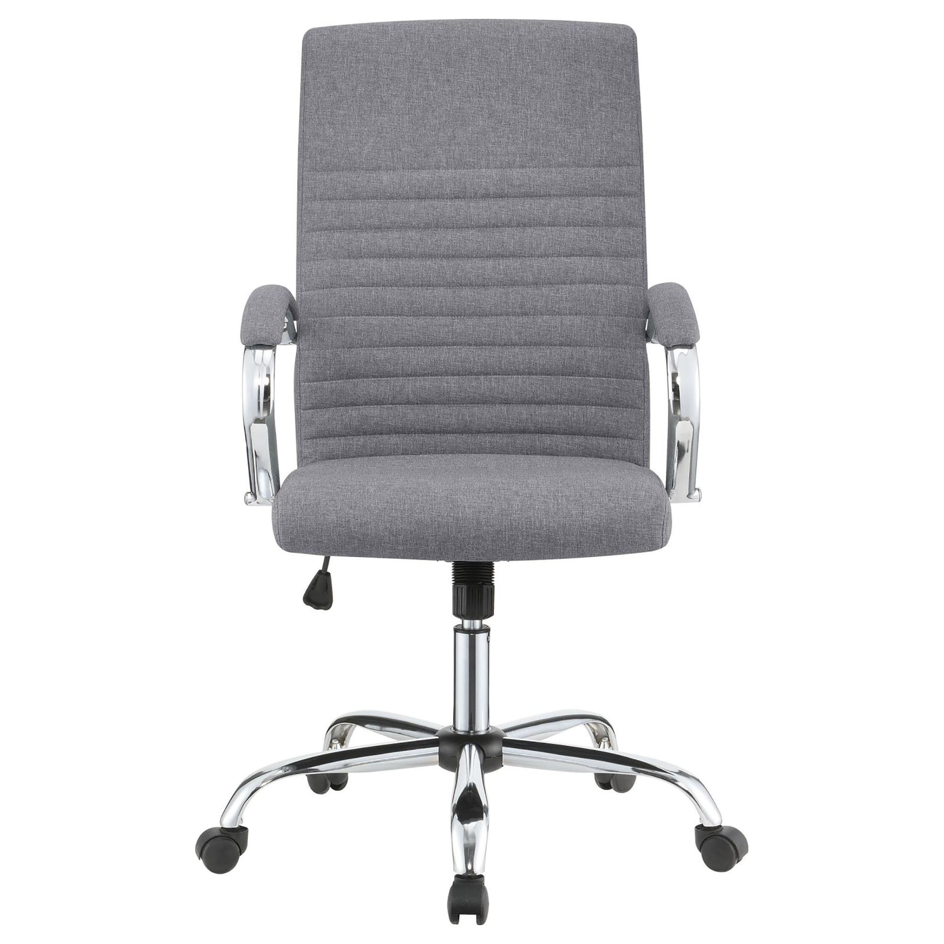 Grey And Chrome Adjustable Desk Chair Grey Office Contemporary,Modern Office Chairs Foam Adjustable Height Upholstered