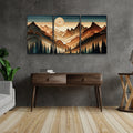 3 Panels Framed Abstract Wood Grain Boho Style Mountain & Forest Canvas Wall Art Decor,3 Pieces Mordern Canvas Decoration Painting For Office,Dining Room,Living Room, Bedroom Decor Ready To Hang Rectangle Framed Multicolor Oversized 41In Canvas Nature