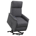 Charcoal Power Lift Recliner With Massage Function Grey Chenille Power Remote Wood Primary Living Space Cushion Back Contemporary,Modern Flared Arms Foam Upholstered