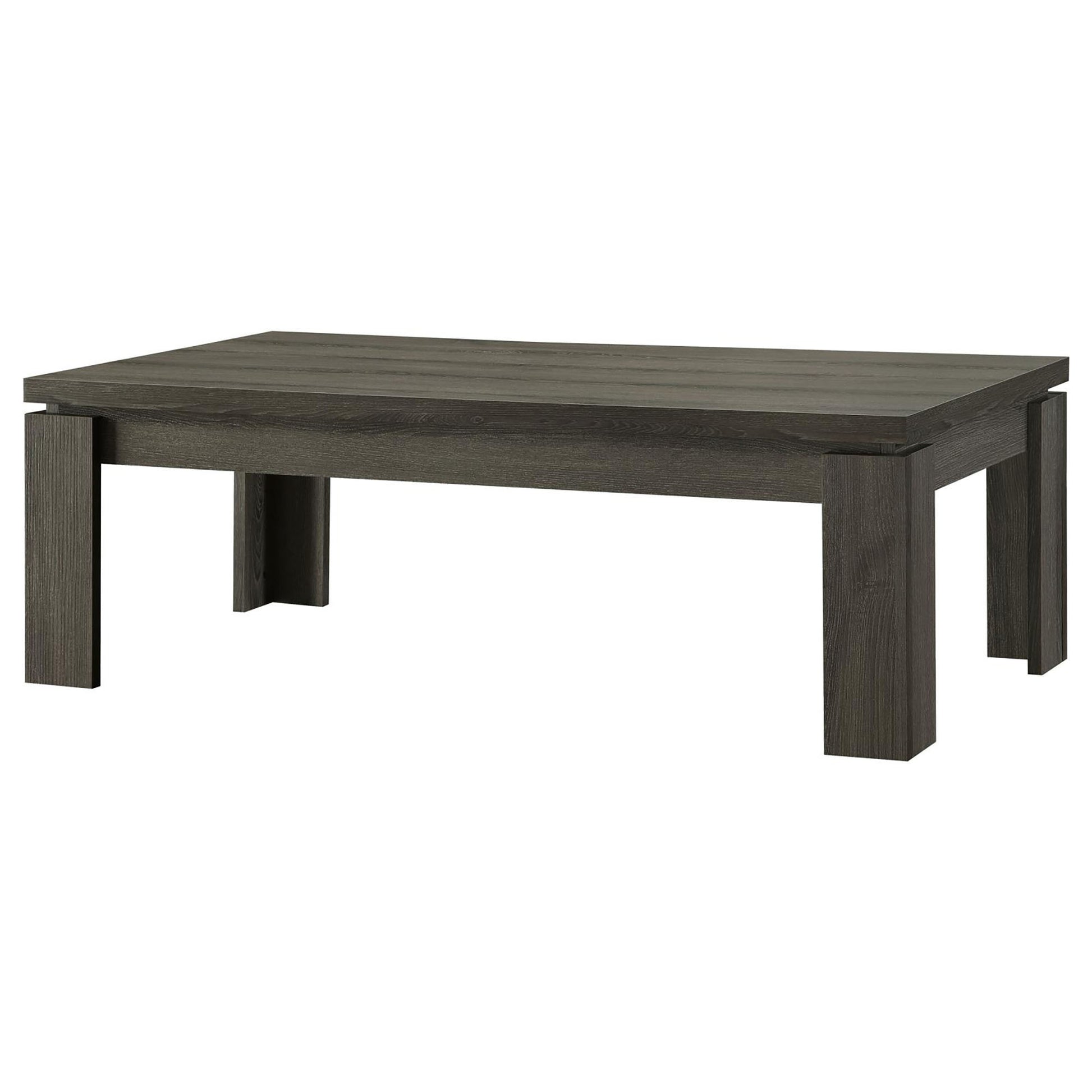 Weathered Grey 3 Piece Floating Top Occasional Set Grey Gray Primary Living Space Contemporary,Modern Rectangular Coffee & End Tables Wood