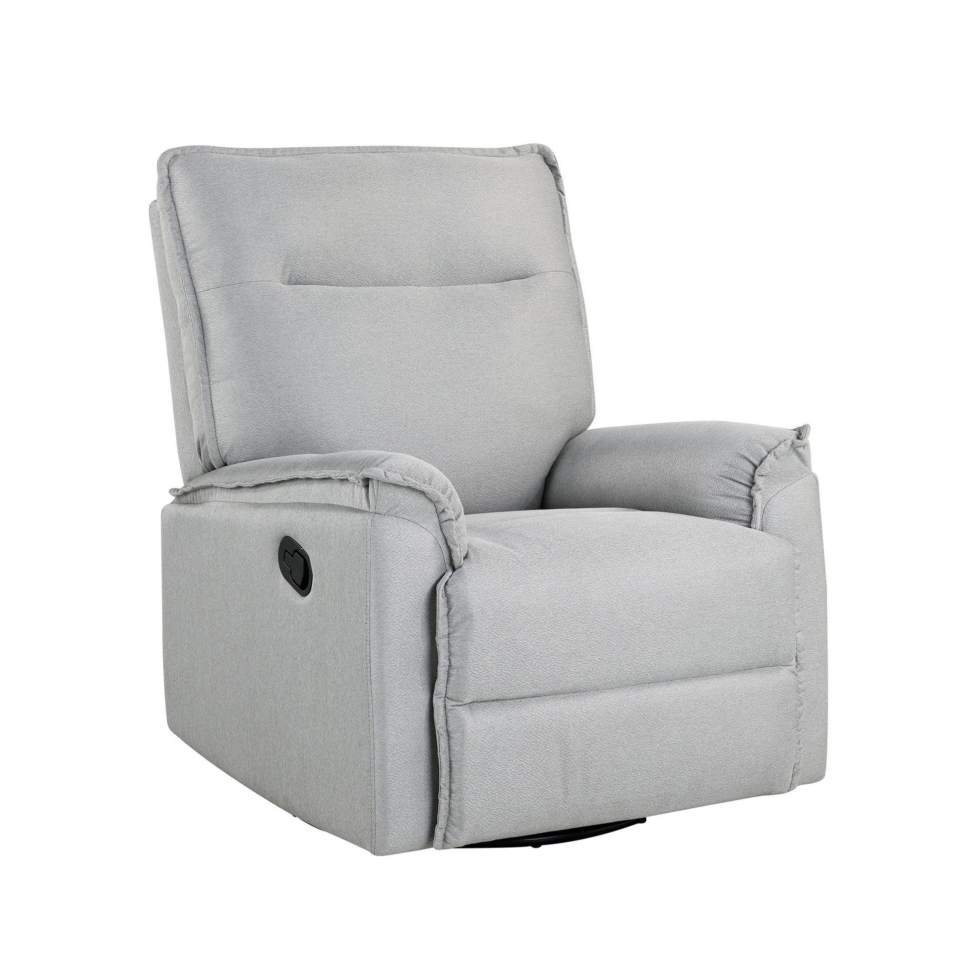 360 Degree Swivel Upholstered Manual Recliner Chair Theater Recliner Sofa Nursery Glider Rocker For Living Room, Grey Grey Foam Linen