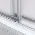 50'' 54'' W X 76'' H Double Sliding Frameless Shower Door With 3 8 Inch 10Mm Clear Glass In Chrome Chrome Stainless Steel