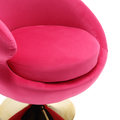 360 Degree Swivel Cuddle Barrel Accent Chairs, Round Armchairs With Wide Upholstered, Fluffy Fabric Chair For Living Room, Bedroom, Office, Waiting Rooms Rose Red Velvet