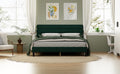 King Bed Frame With Headboard,Sturdy Platform Bed With Wooden Slats Support,No Box Spring,Mattress Foundation,Easy Assembly Green Green Wood