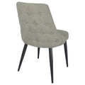 Light Grey Tufted Dining Chair Set Of 2 Grey Dining Room Glam Dining Chairs Solid Back Foam Upholstered