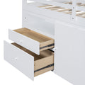 Twin Size Loft Bed With 4 Drawers, Underneath Cabinet And Shelves, White White Solid Wood Mdf