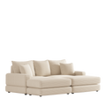 86.6Inch Corduroy 3 Seater Sofa With 3 Back Pillows2 Toss Pillows And Two Ottoman ,Comfy Sofa Deep Seat Couch For Living Room Ginger Corduroy 3 Seat