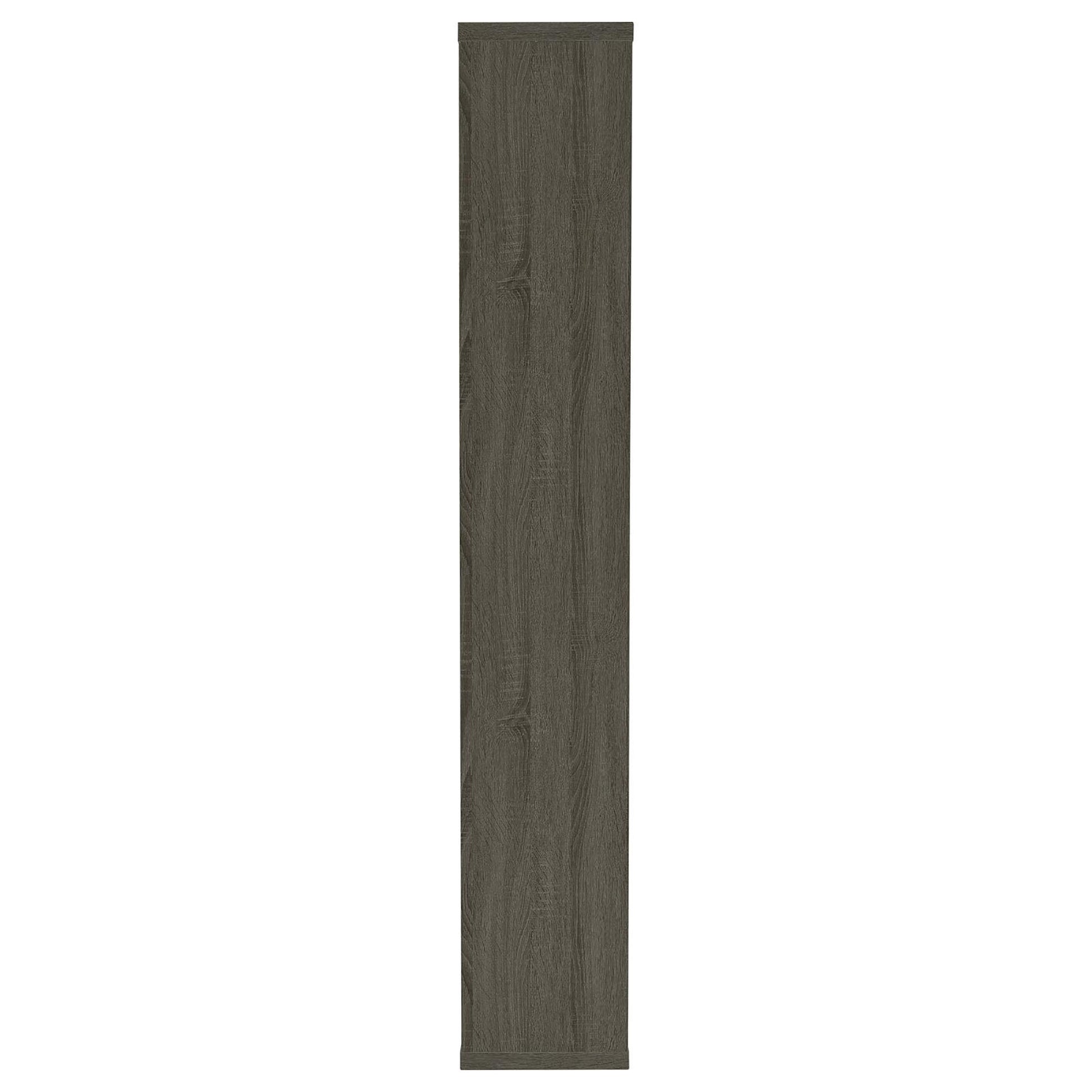 Weathered Grey 10 Shelf Open Back Bookcase 8 Or More Grey Gray Geometric Horizontal Primary Living Space Open Back Wood Contemporary,Modern Wood