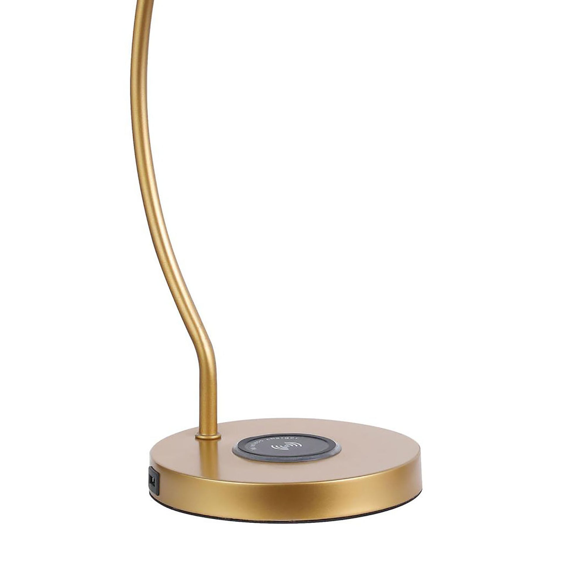 Gold Dome Shade Table Lamp With Curved Neck Gold Table&Floor Lamps Contemporary,Modern Study Metal