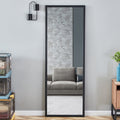 Third Generation Black Solid Wood Frame Full Body Mirror,Border, Bathroom Makeup Mirror, Bedroom Porch, Decorative Mirror, Clothing Store, Floor Standing Large Mirror. Black 65 