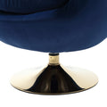 360 Degree Swivel Cuddle Barrel Accent Chairs, Round Armchairs With Wide Upholstered, Fluffy Fabric Chair For Living Room, Bedroom, Office, Waiting Rooms Navy Velvet