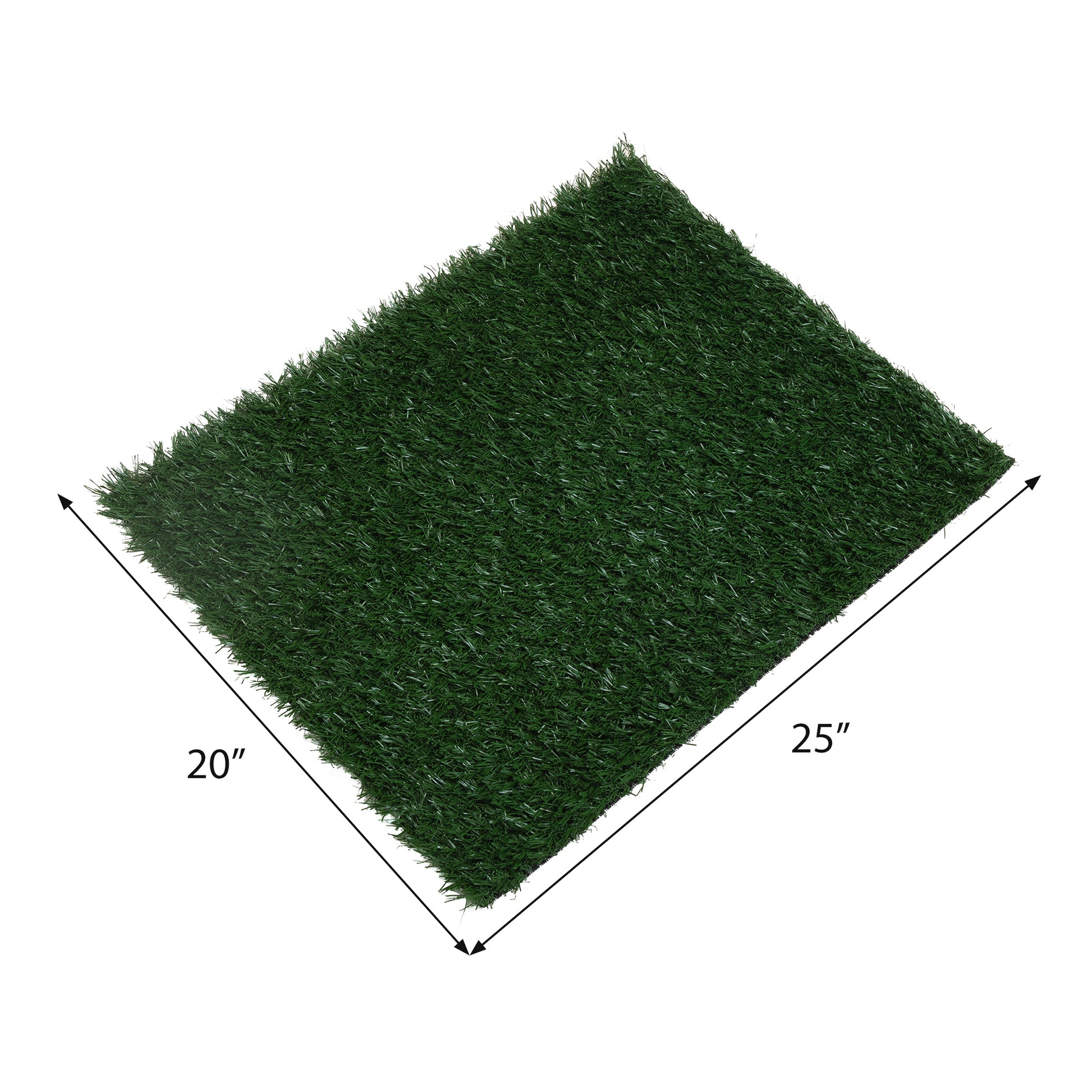 2Pcs Realistic Artificial Grass Rug For Pet Potty Training, Synthetic Dog Pee Grass Turf Patch Carpet Pad For Indoor Outdoor Green Polyethylene