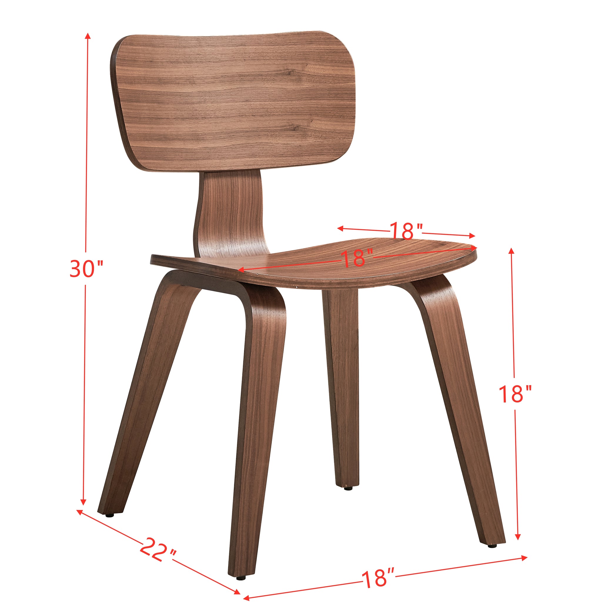 Casson Side Chair Set 2 , Walnut Finish Dn02310 Walnut Wood