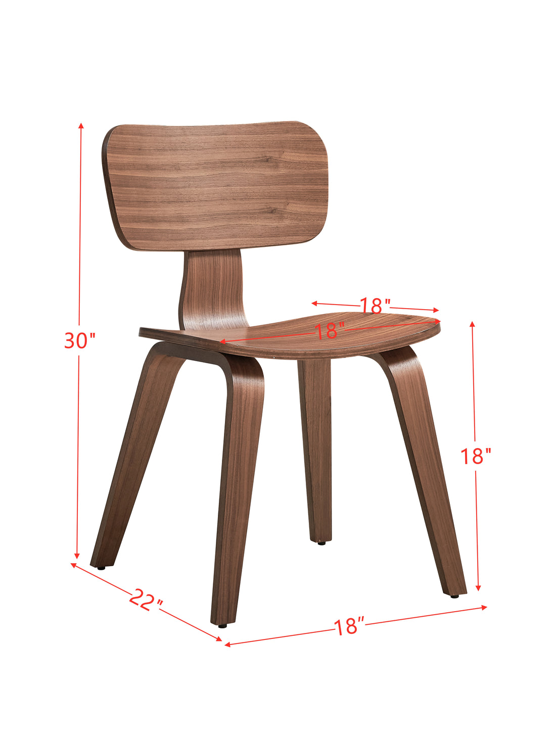 Casson Side Chair Set 2 , Walnut Finish Dn02310 Walnut Wood