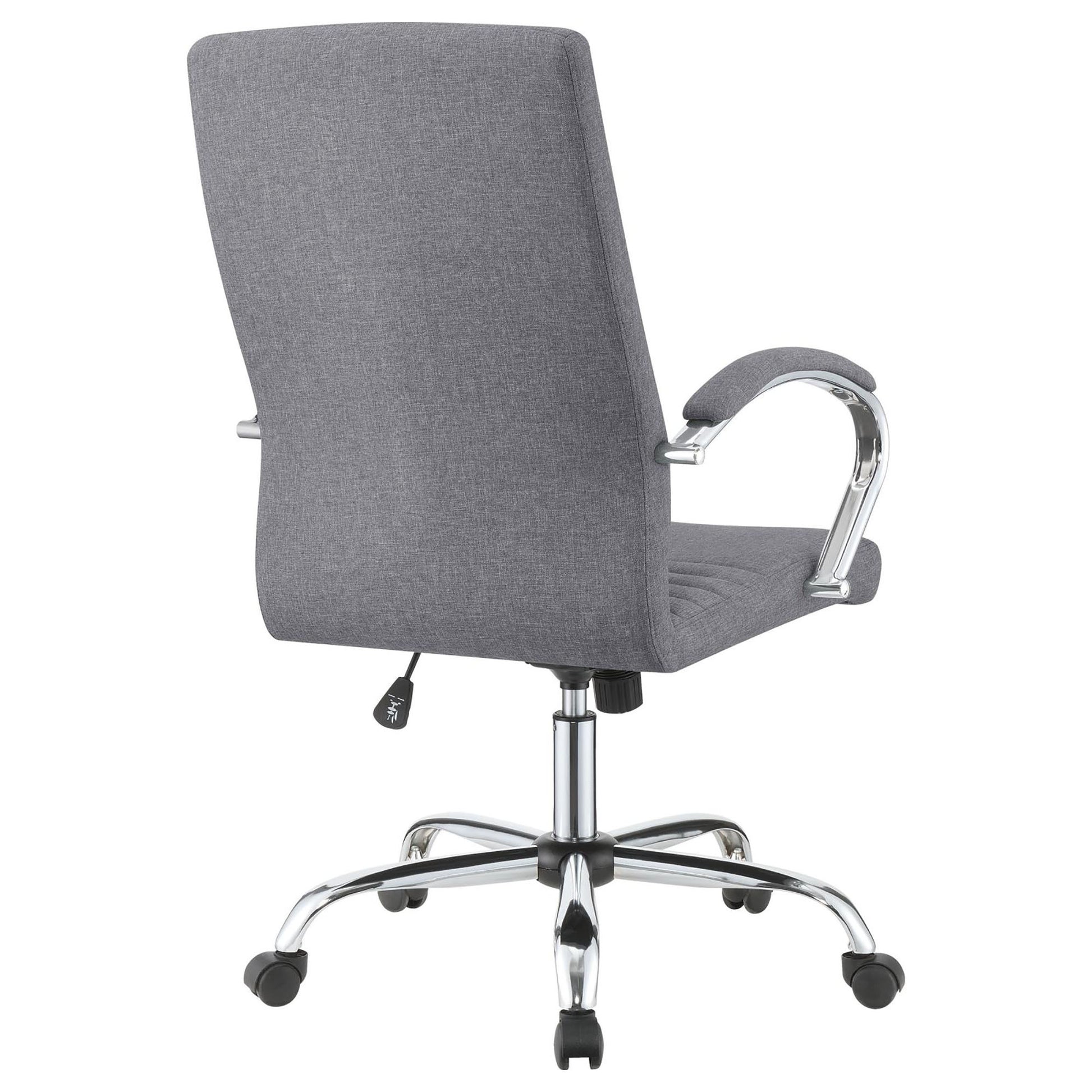 Grey And Chrome Adjustable Desk Chair Grey Office Contemporary,Modern Office Chairs Foam Adjustable Height Upholstered