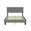 Full Bed Frame With Headboard,Sturdy Platform Bed With Wooden Slats Support,No Box Spring,Mattress Foundation,Easy Assembly Light Gray Wood