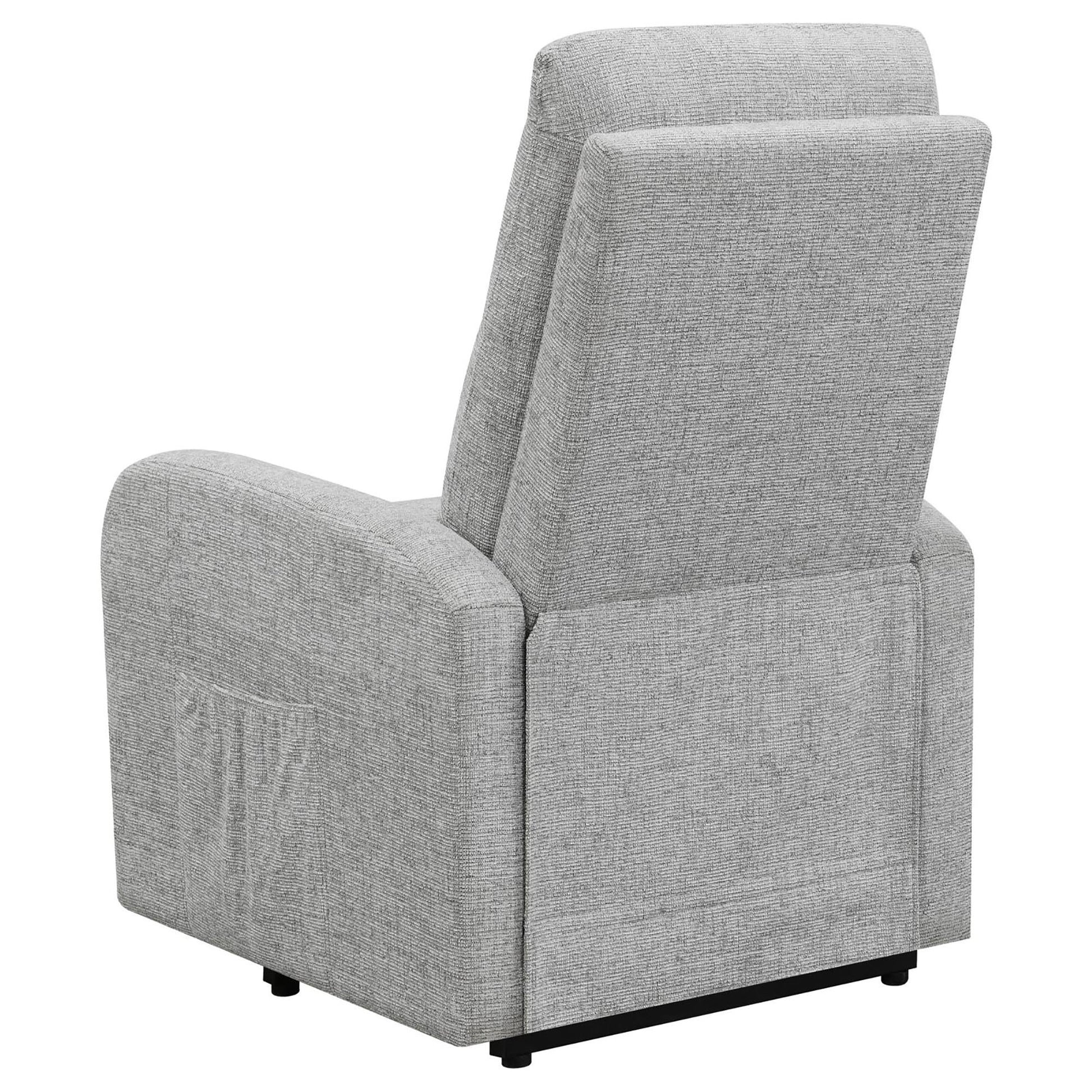 Grey Tufted Power Lift Recliner Grey Chenille Power Remote Wood Primary Living Space Tufted Back Contemporary,Modern Recessed Arms Foam Upholstered