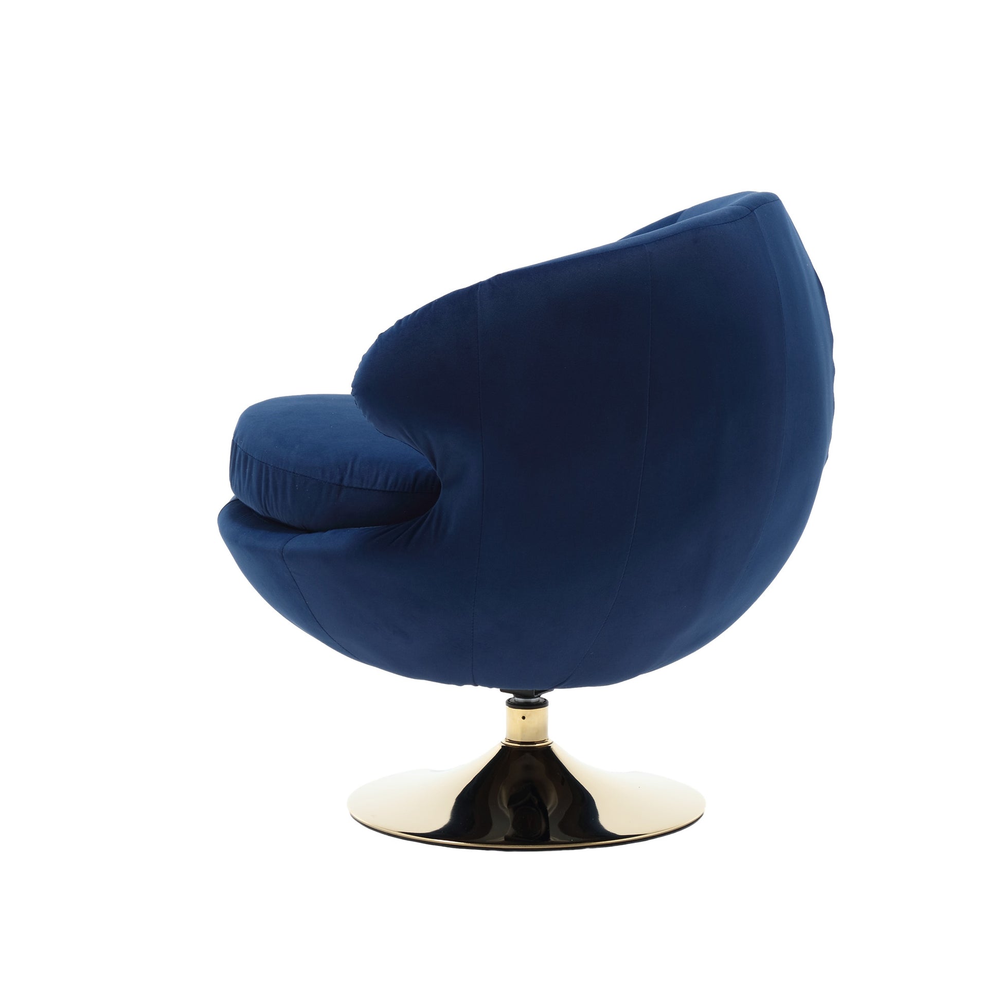 360 Degree Swivel Cuddle Barrel Accent Chairs, Round Armchairs With Wide Upholstered, Fluffy Fabric Chair For Living Room, Bedroom, Office, Waiting Rooms Navy Velvet