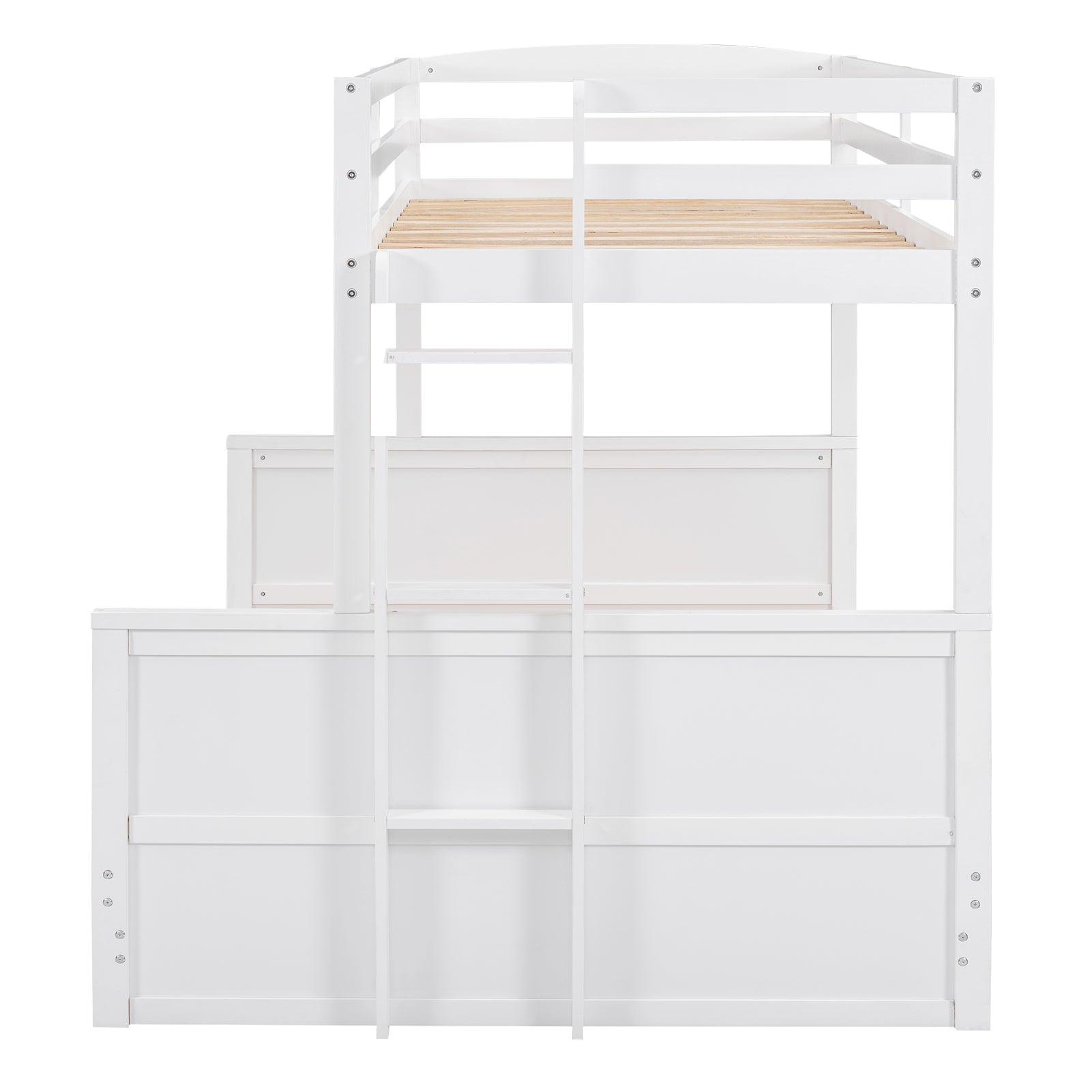 Wood Twin Over Full Bunk Bed With Hydraulic Lift Up Storage, White Box Spring Not Required White Wood Solid Wood Mdf