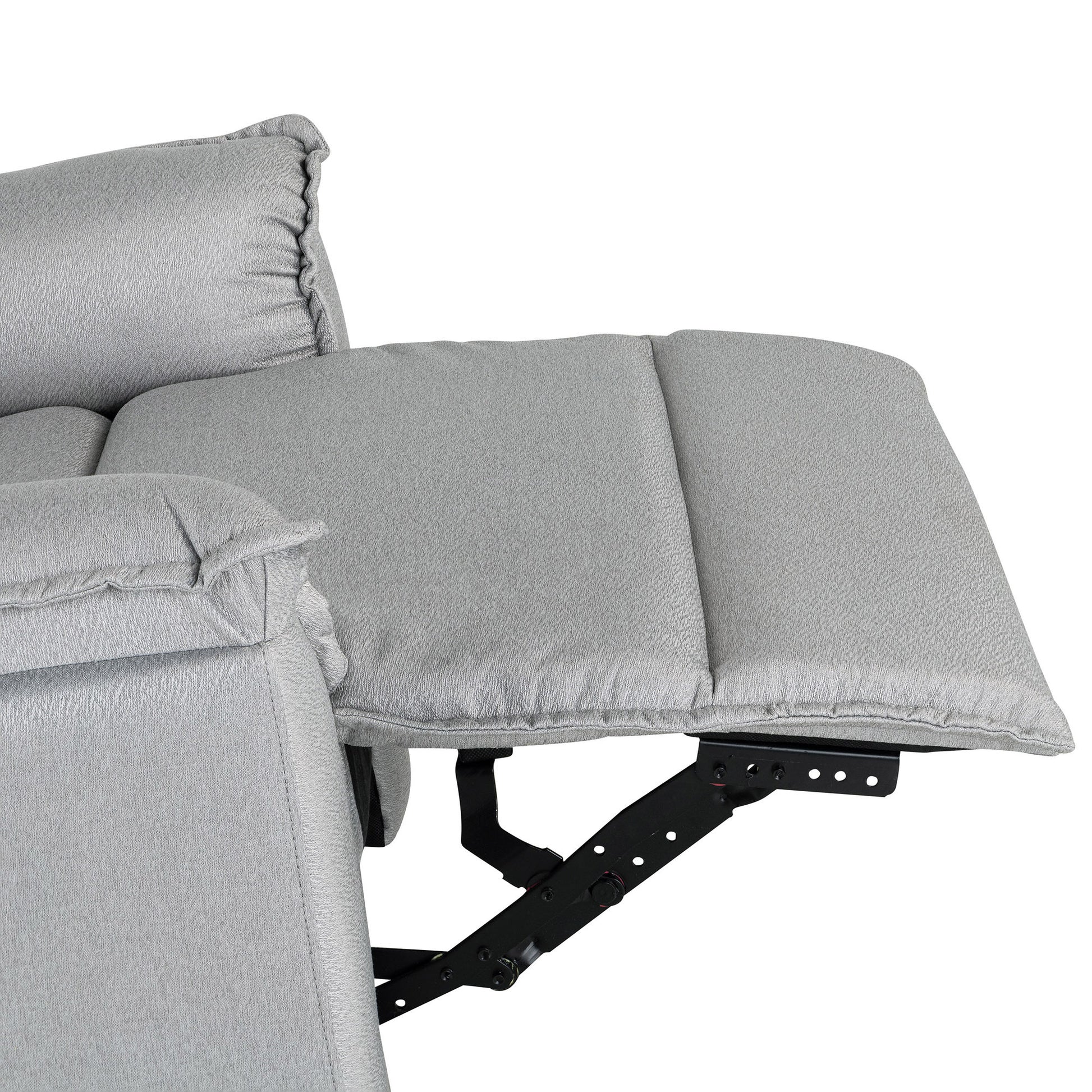 360 Degree Swivel Upholstered Manual Recliner Chair Theater Recliner Sofa Nursery Glider Rocker For Living Room, Grey Grey Foam Linen