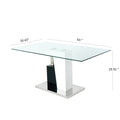 Modern Style Glass Table, Pu Fabric Chair Electroplated Chair Legs, Solid Support Base, Furniture Made Of Selected Materials To Highlight Fashion, Suitable For Living Room Use Set Of 5 White Mdf Metal